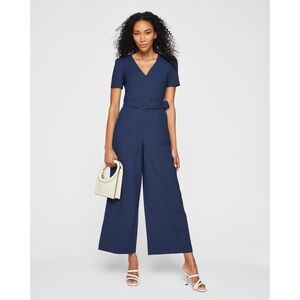 NWT Club Monaco Belted Borden Jumpsuit in navy, size 6